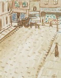 Cobbled Street with Horse and Cart 