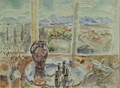 Still Life with Jug and Distant Landscape through Window