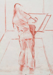 Christine drawing in my studio