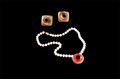 Golden Snapper eye pearl Necklace and Earrings